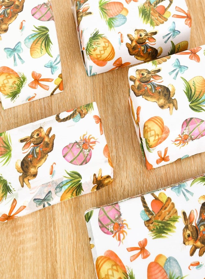 Whaline Easter Tissue Paper Watercolor Easter Bunny Egg Wrapping Paper Gift Wrapping Tissue Paper Holiday Art Paper Crafts for Easter Home DIY Gift Bags Party Favor Decor, 14 x 20 Inch, 100 Sheet - Image 4